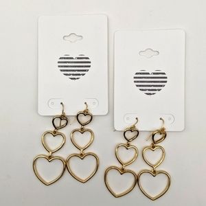 Mixit Gold-tone Hearts Dangle Earrings